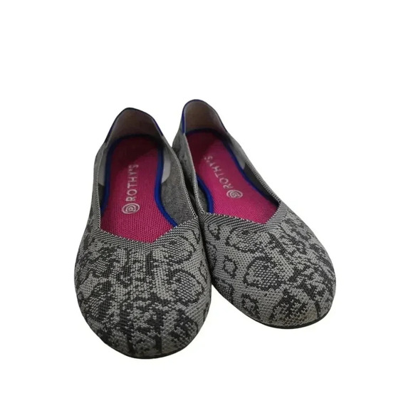 Rothys - The Flat - Grey Stone Snake Print - Size 11 Round Toe Retired - Picture 2 of 7